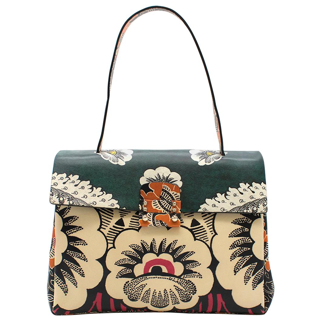Valentino Floral Printed Top Handle Bag For Sale