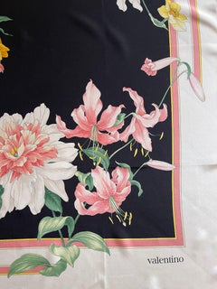 Valentino Flower Silk Scarf