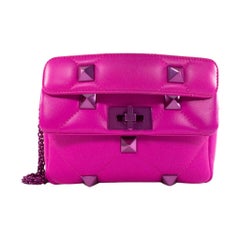 Valentino Fluo Pink Small Roman Stud Flap