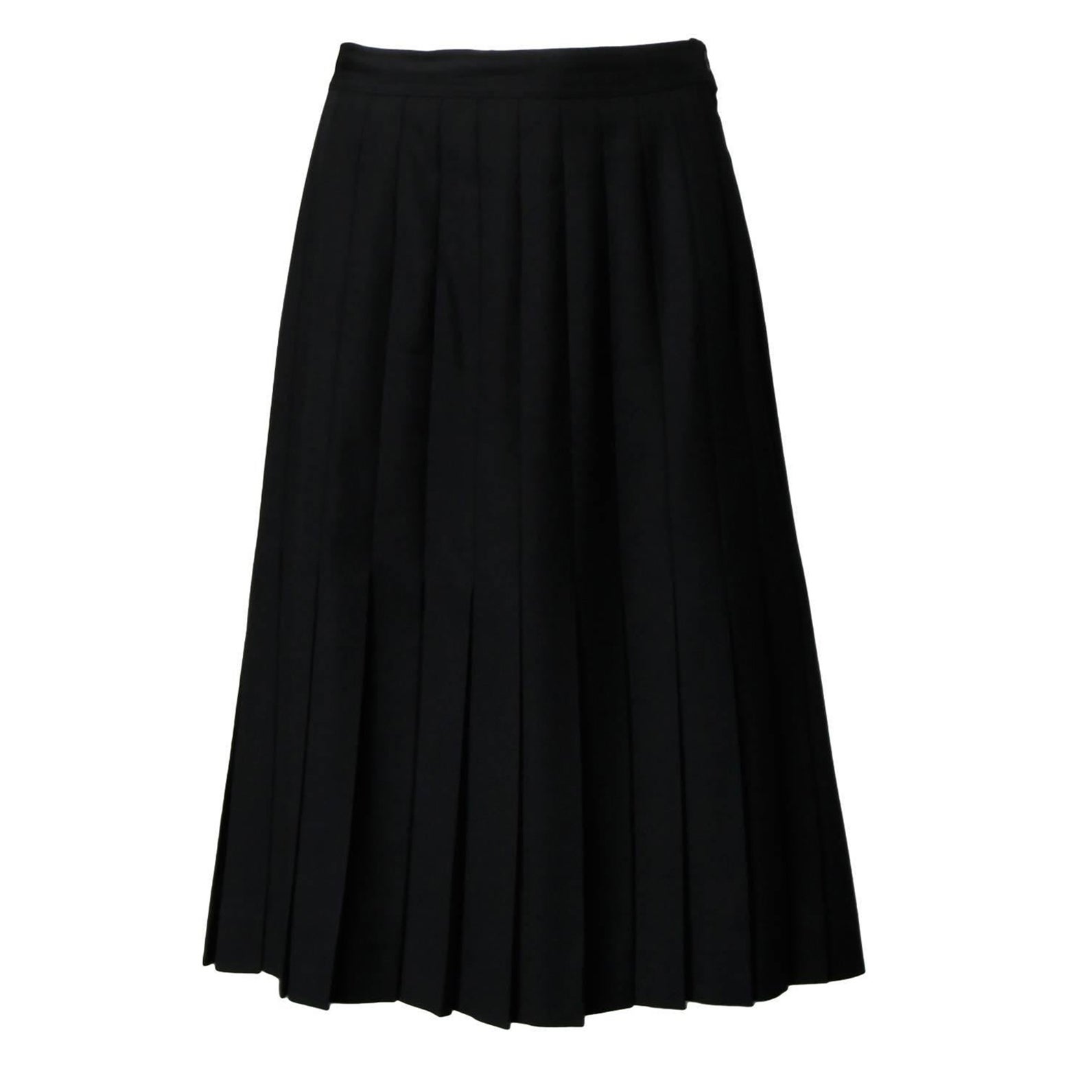 Valentino for Neiman Marcus Vintage Falda plisada negra 100% lana 44/10