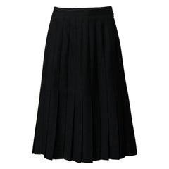 Valentino for Neiman Marcus Vintage Falda plisada negra 100% lana 44/10