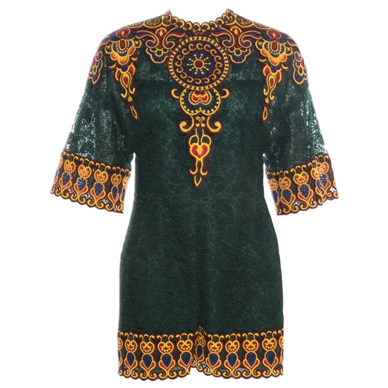 green lace playsuit