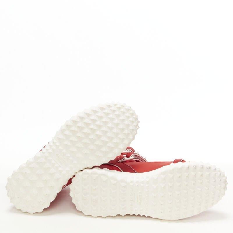 VALENTINO Free Rockstud Bodytech red sock knit white stud high top sneaker EU36 For Sale 7