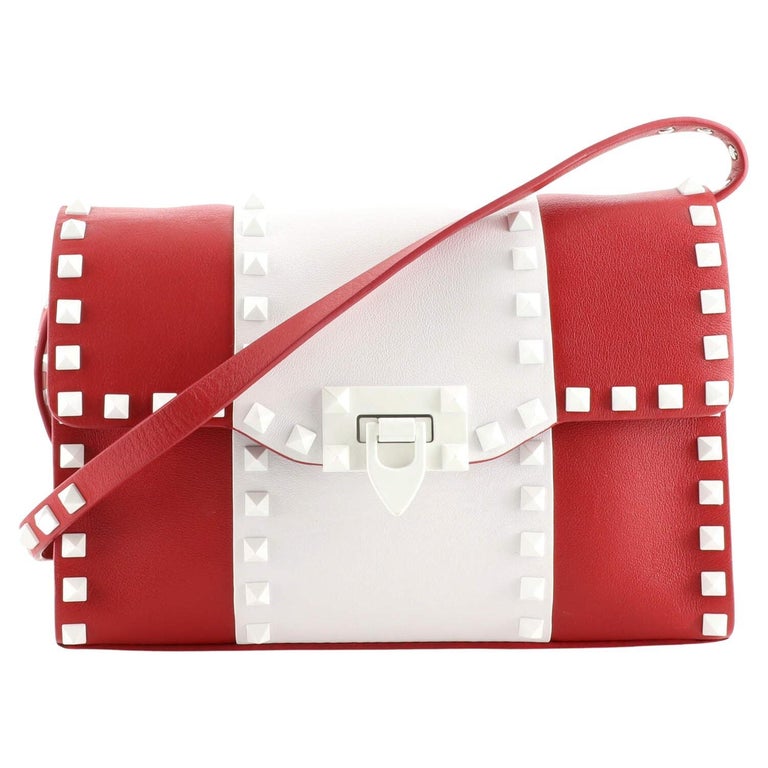 Valentino Free Rockstud Flip Lock Flap Bag Leather Medium For Sale at ...