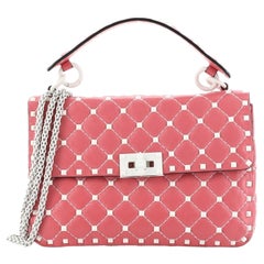 Valentino Free Rockstud Spike Flap Bag Gestepptes Leder Medium