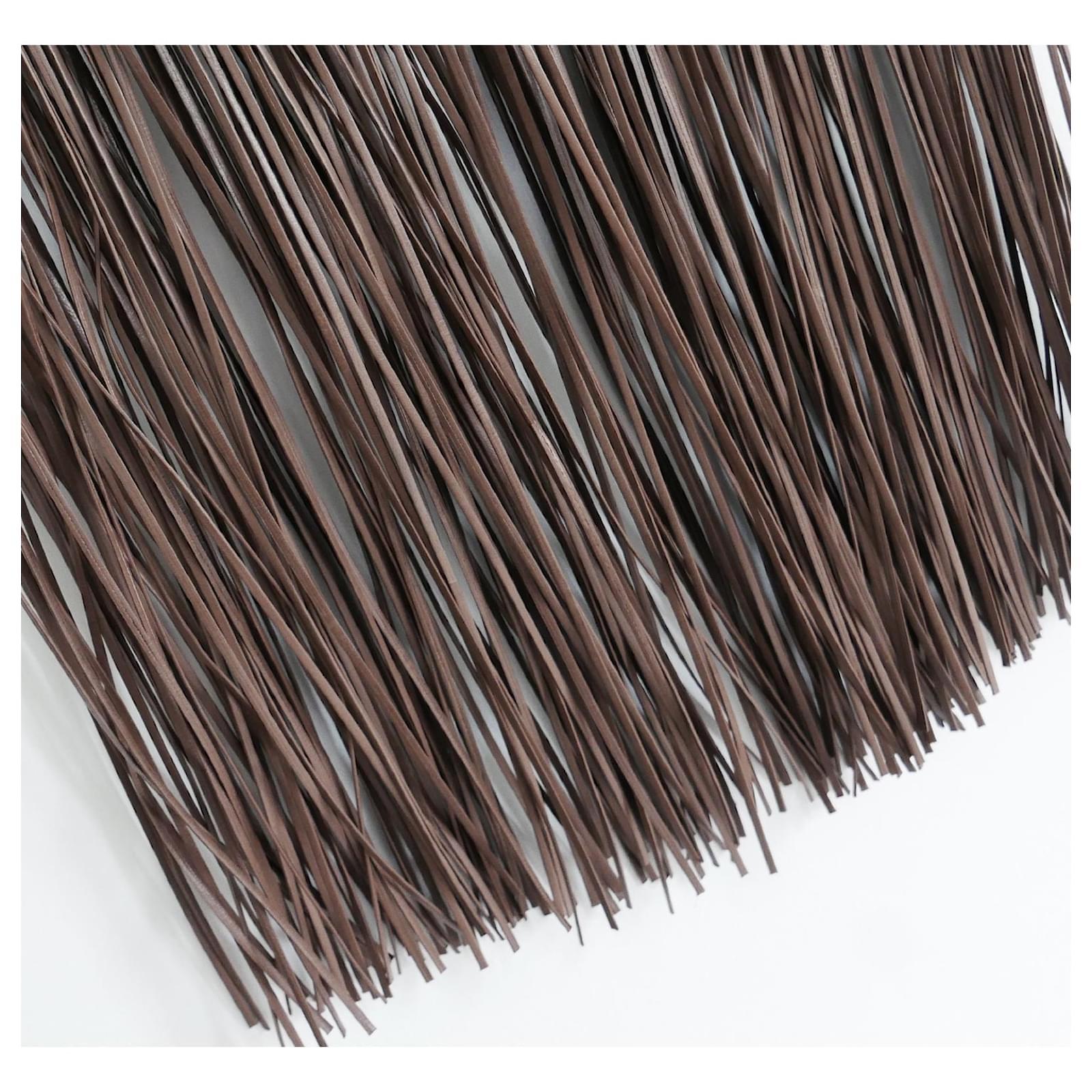 Black Valentino Fringed Leather Over Skirt For Sale