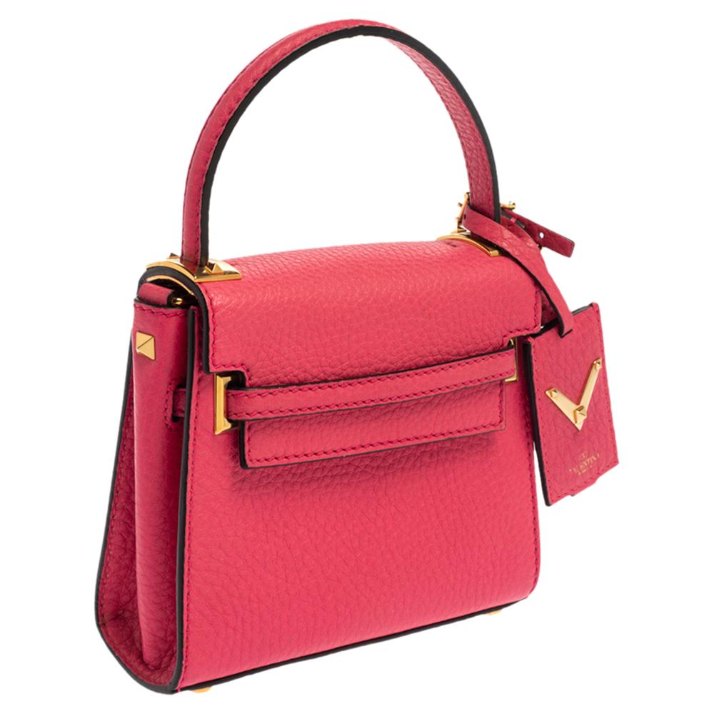 Rouge Valentino mini sac à bandoulière My Rockstud en cuir fuchsia