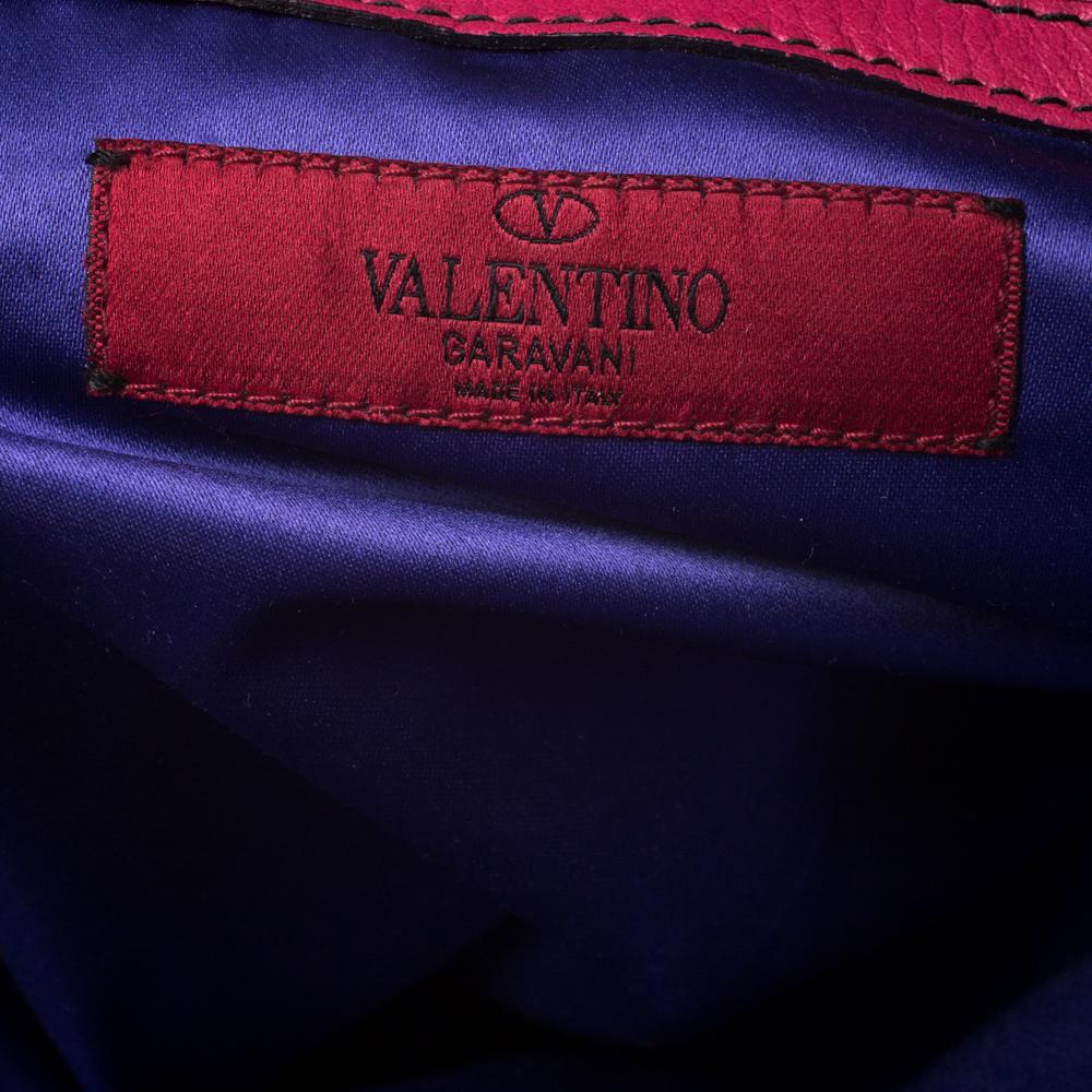 Valentino Fuchsia Leather Petale Rose Dome Satchel 1