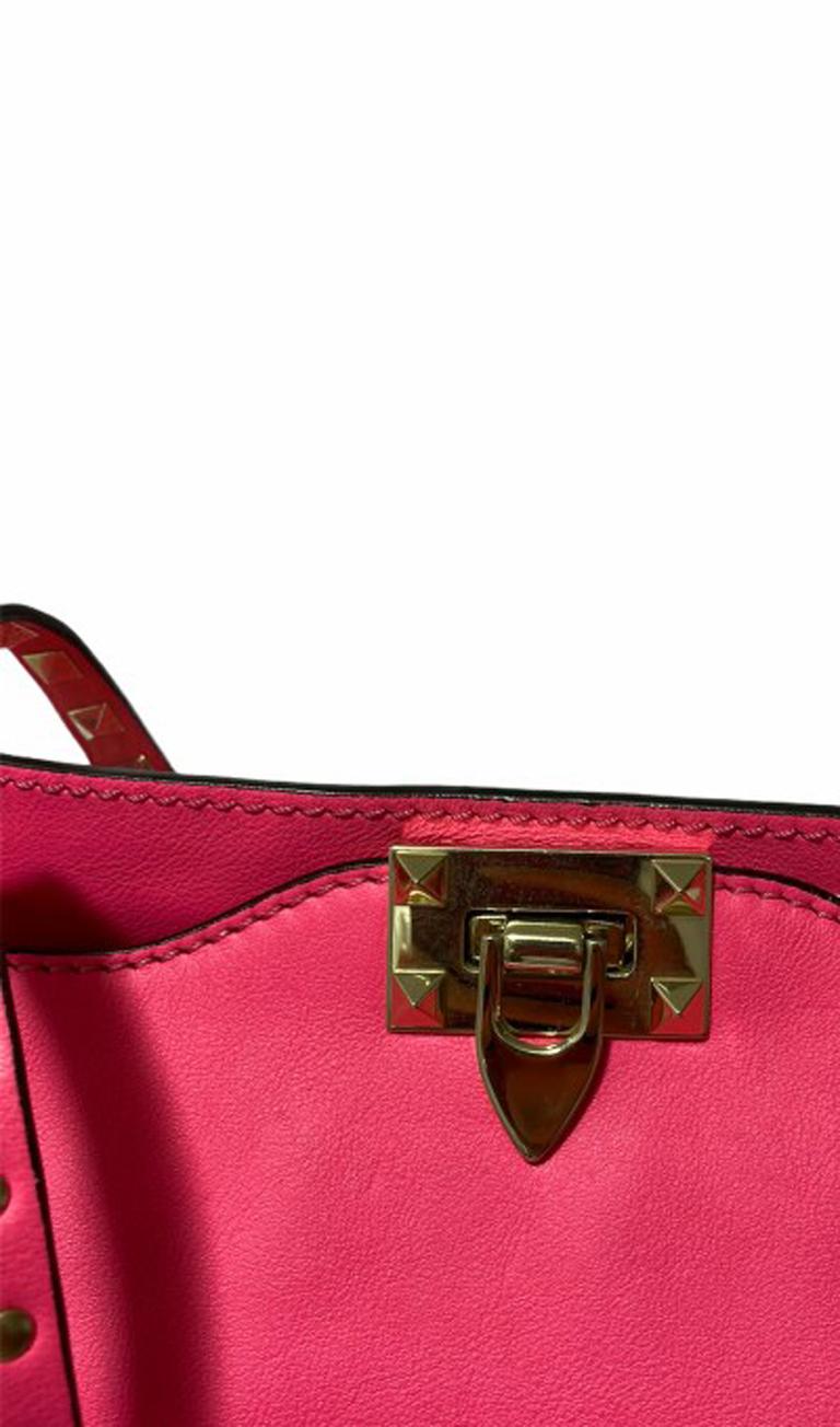 Red Valentino Fuchsia Leather  Rockstud Bag 