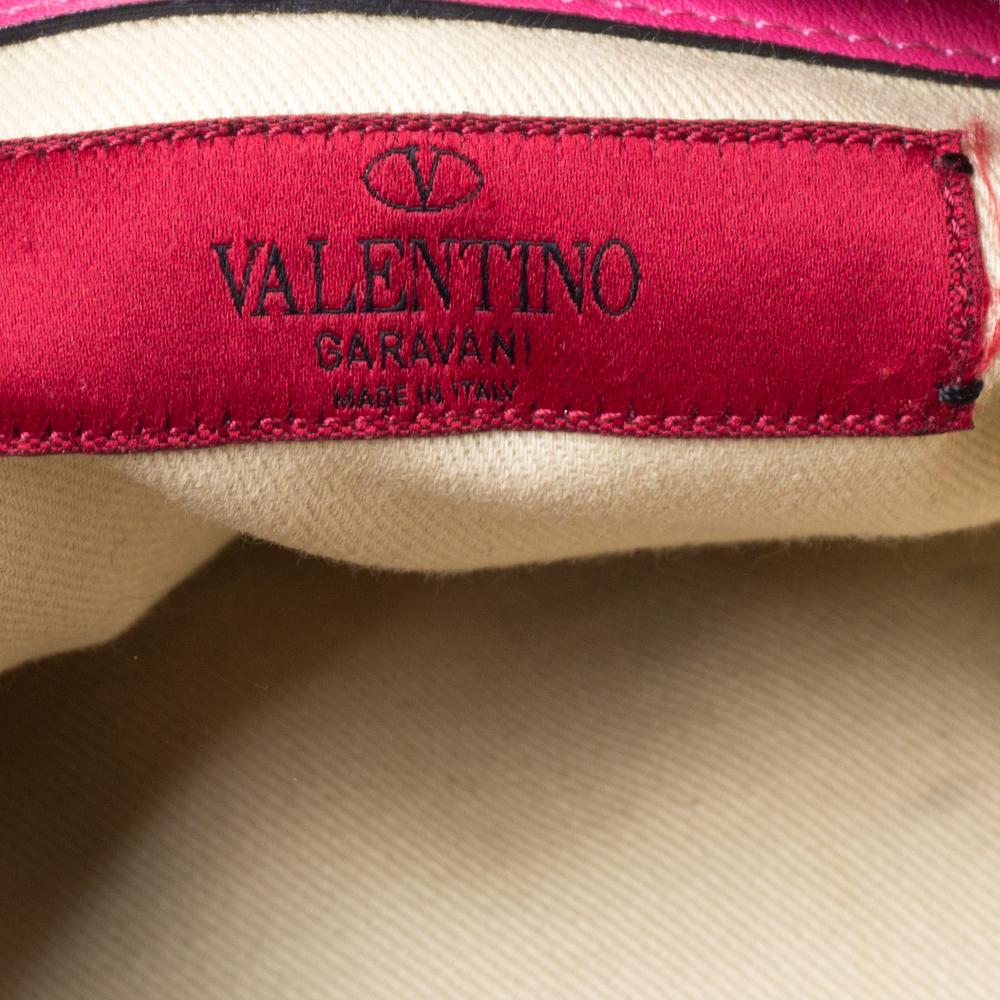 Pink Valentino Fuchsia Leather Rockstud Messenger Bag
