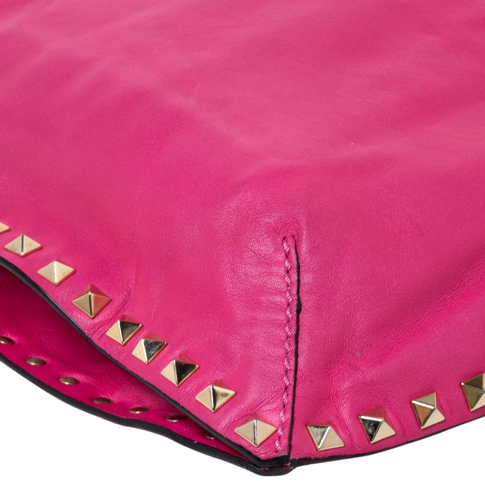Valentino Fuchsia Leather Rockstud Messenger Bag 1