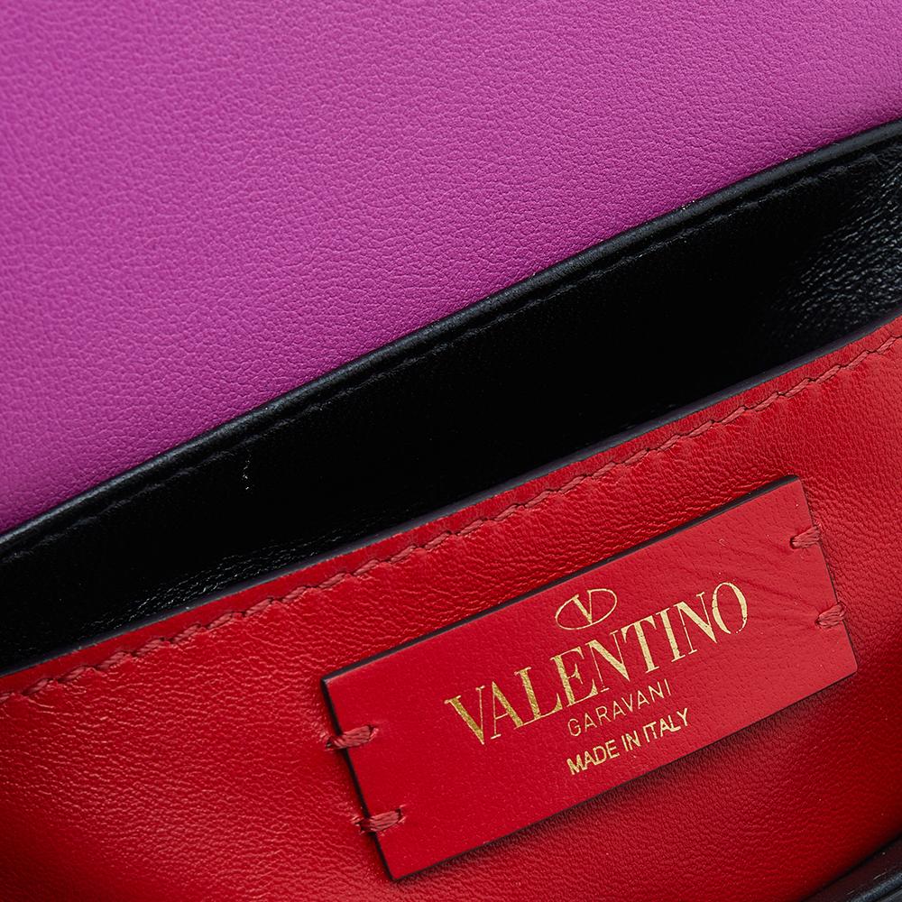 Women's Valentino Fuchsia Leather VLogo Mini Suprevee Crossbody Bag