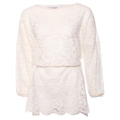 Valentino, full front laced Ecru coloured top