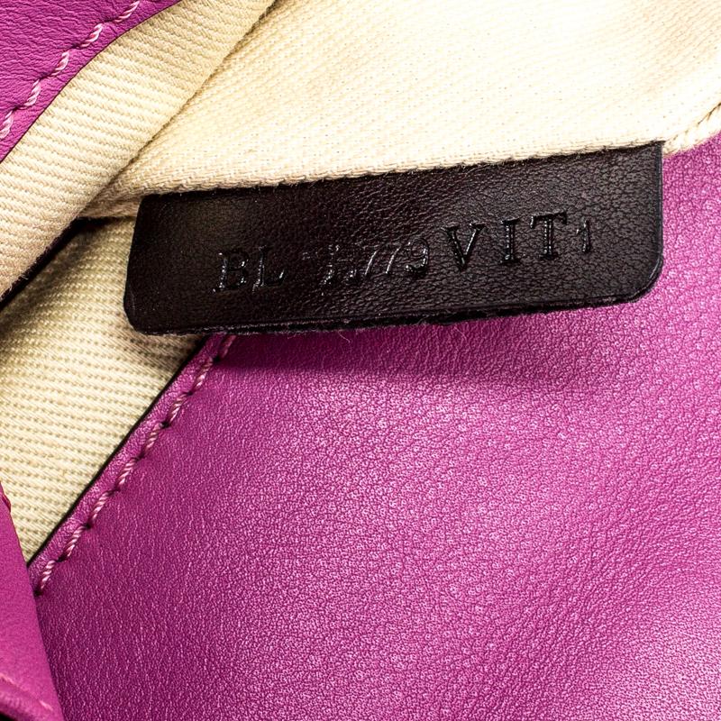 Valentino Fuschia Leather Rockstud Large Glam Lock Top Handle Bag 1