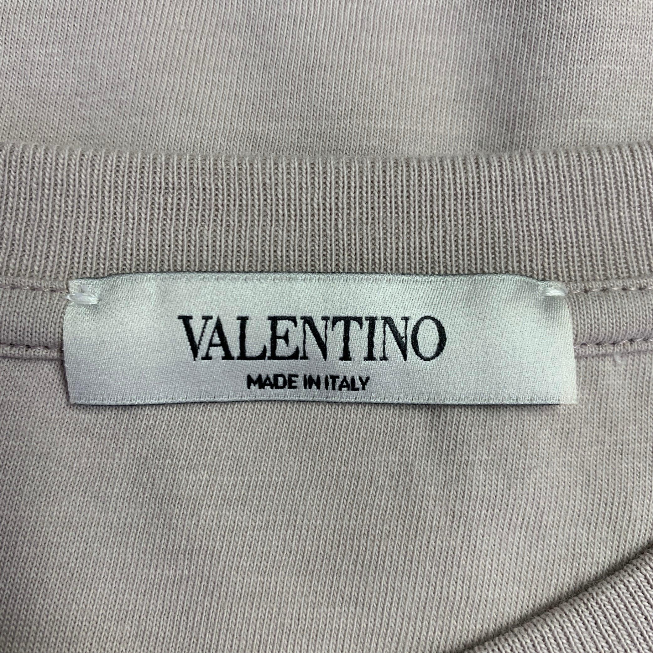 De los hombres VALENTINO FW19 Talla L Camiseta cuello redondo algodón gráfico OVNI gris en venta