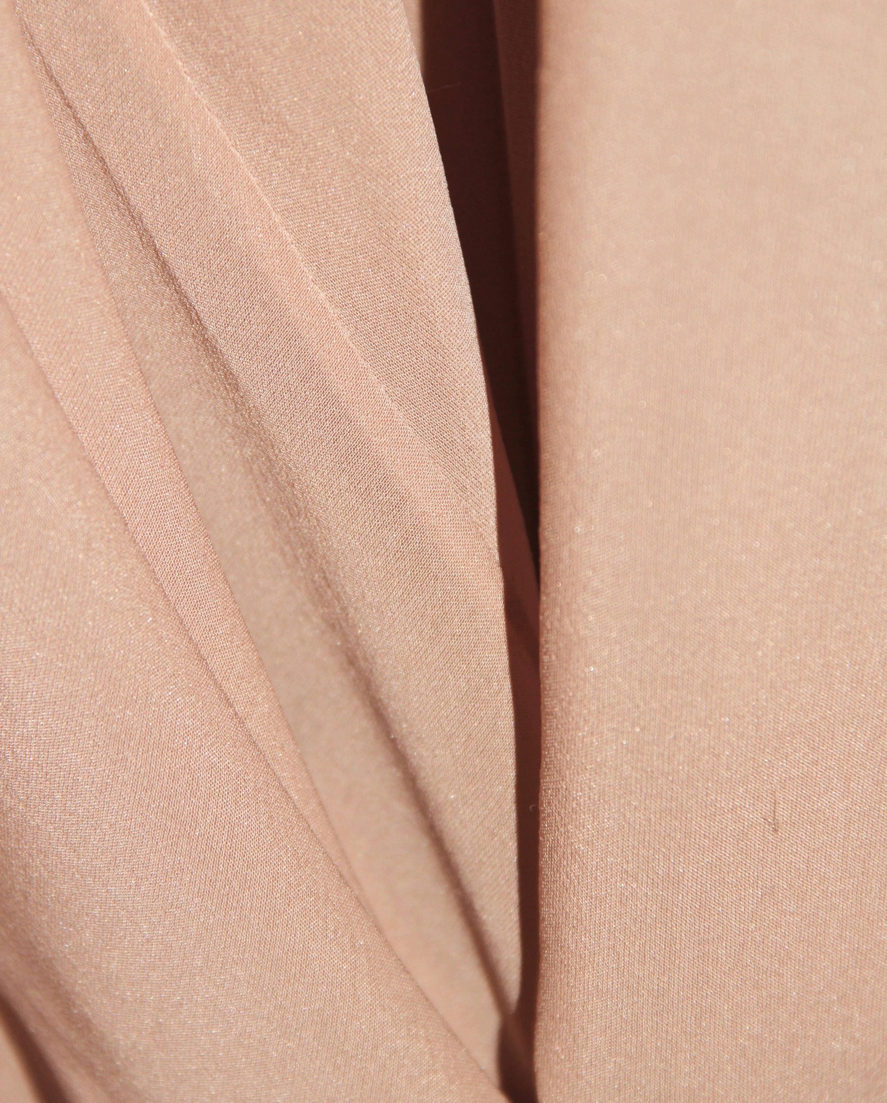 Brown Valentino Gala Evening Long Dress Old Pink Silk
