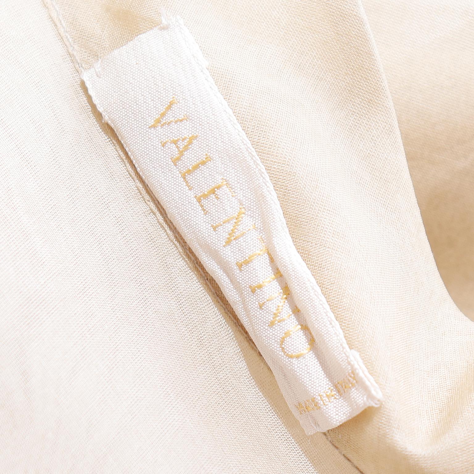 Women's Valentino Garavani 2000s Top in Soft Gold Silk Chiffon Tiered Sleeveless Blouse For Sale