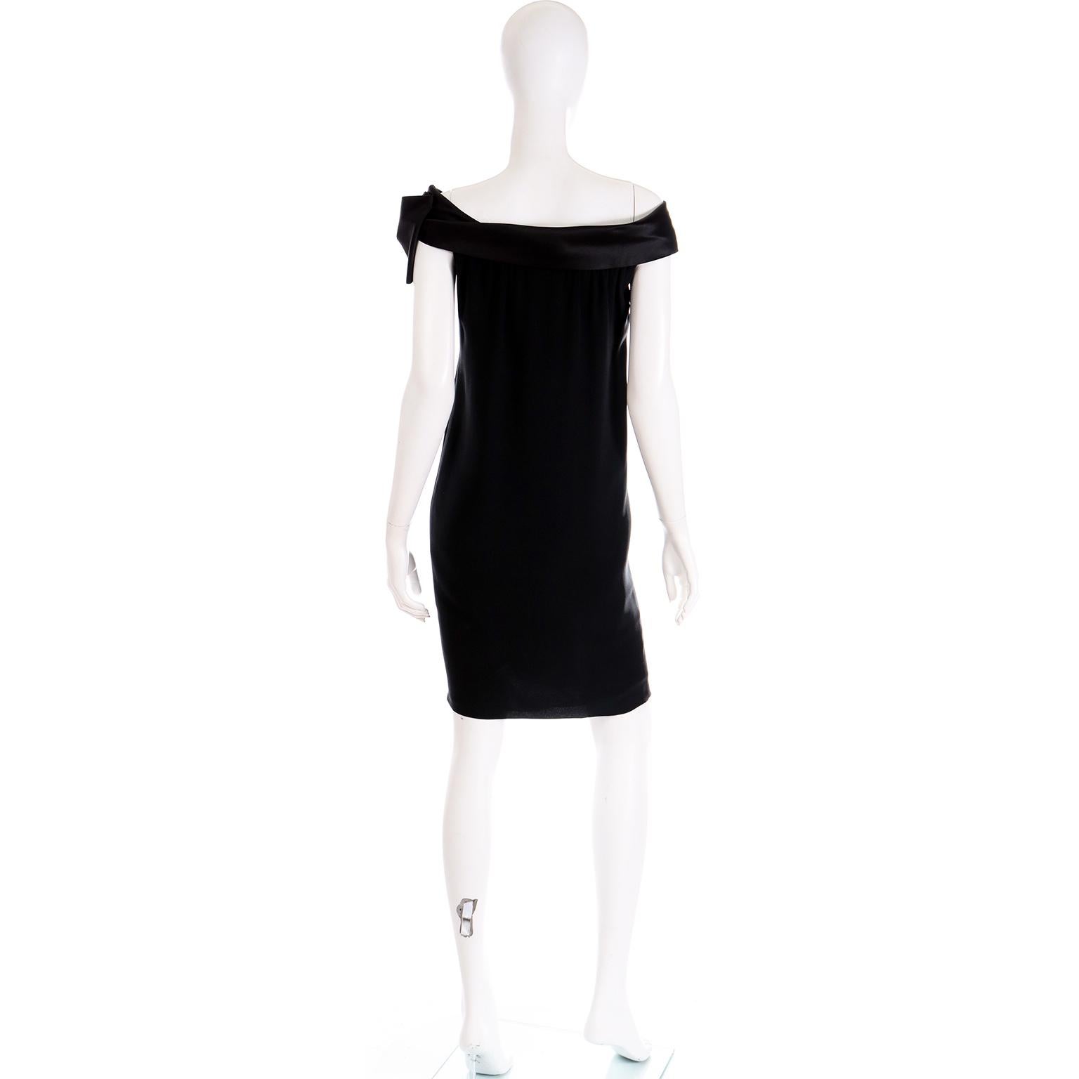 calvin klein black dress with white bow