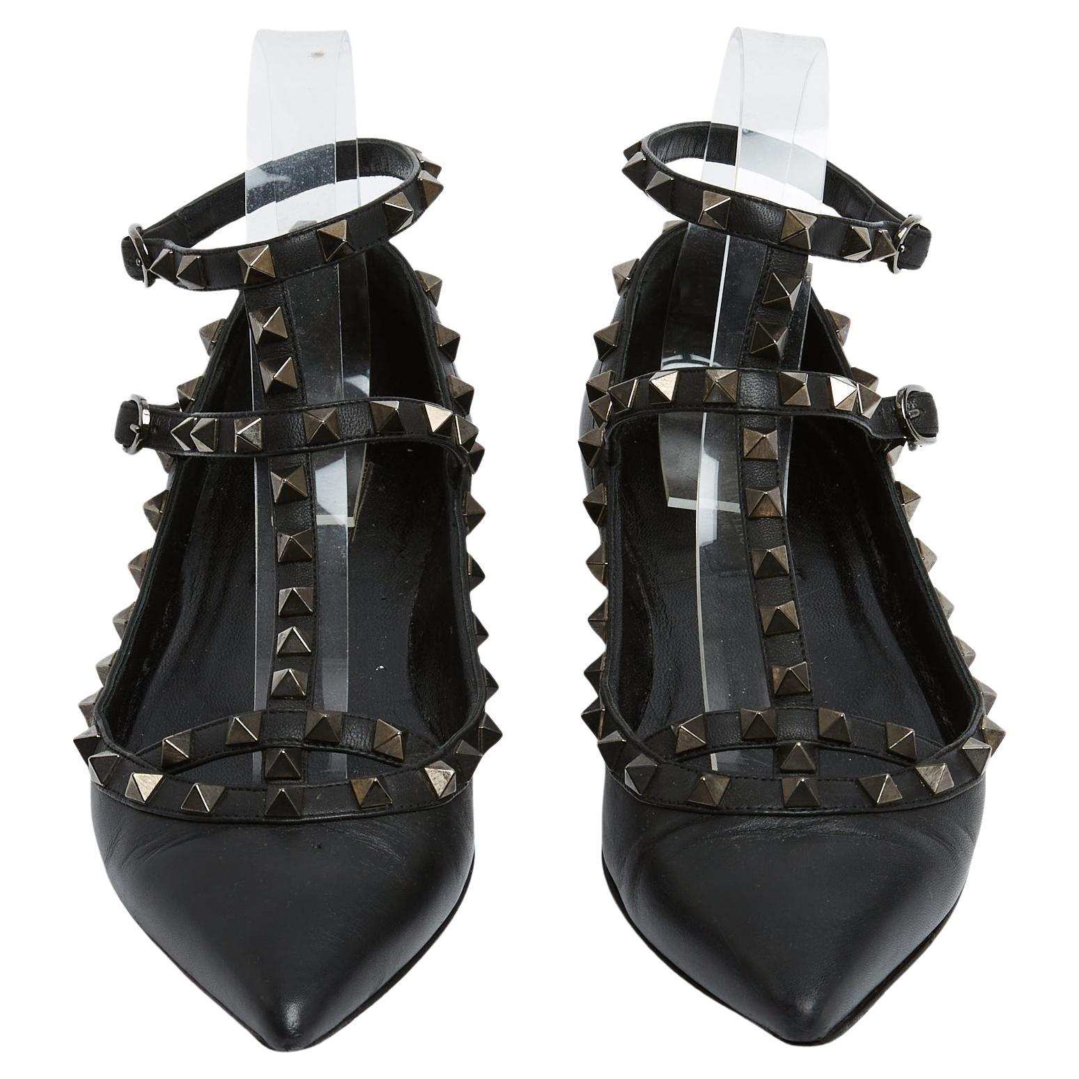 Valentino Garavani Ballerines EU38.5 Rockstud All black Ballet Flat UK5.5 US8