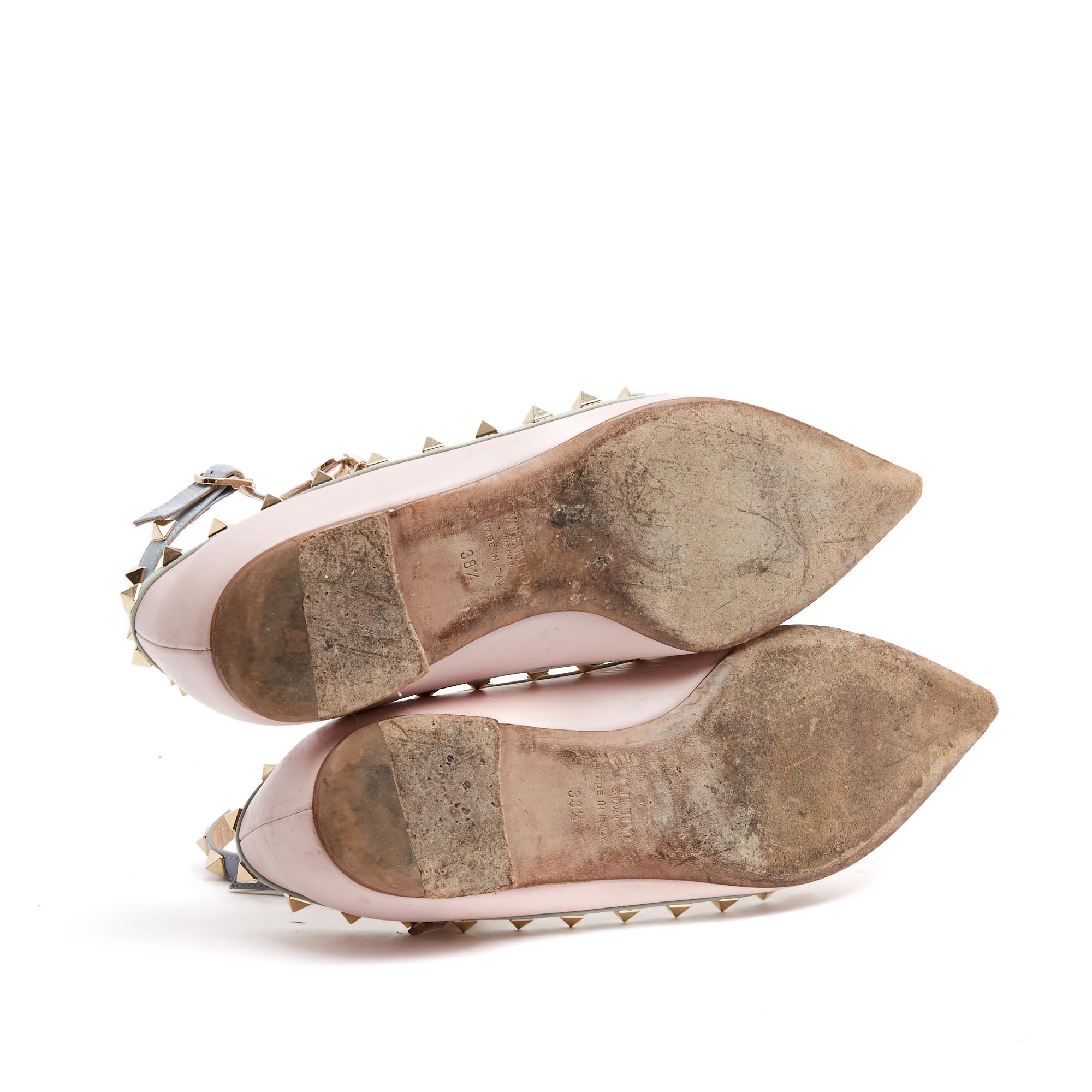 Valentino Garavani Ballerines Rose EU38.5 Rockstud Pink Ballet Flat UK5.5 US8 Pour femmes en vente