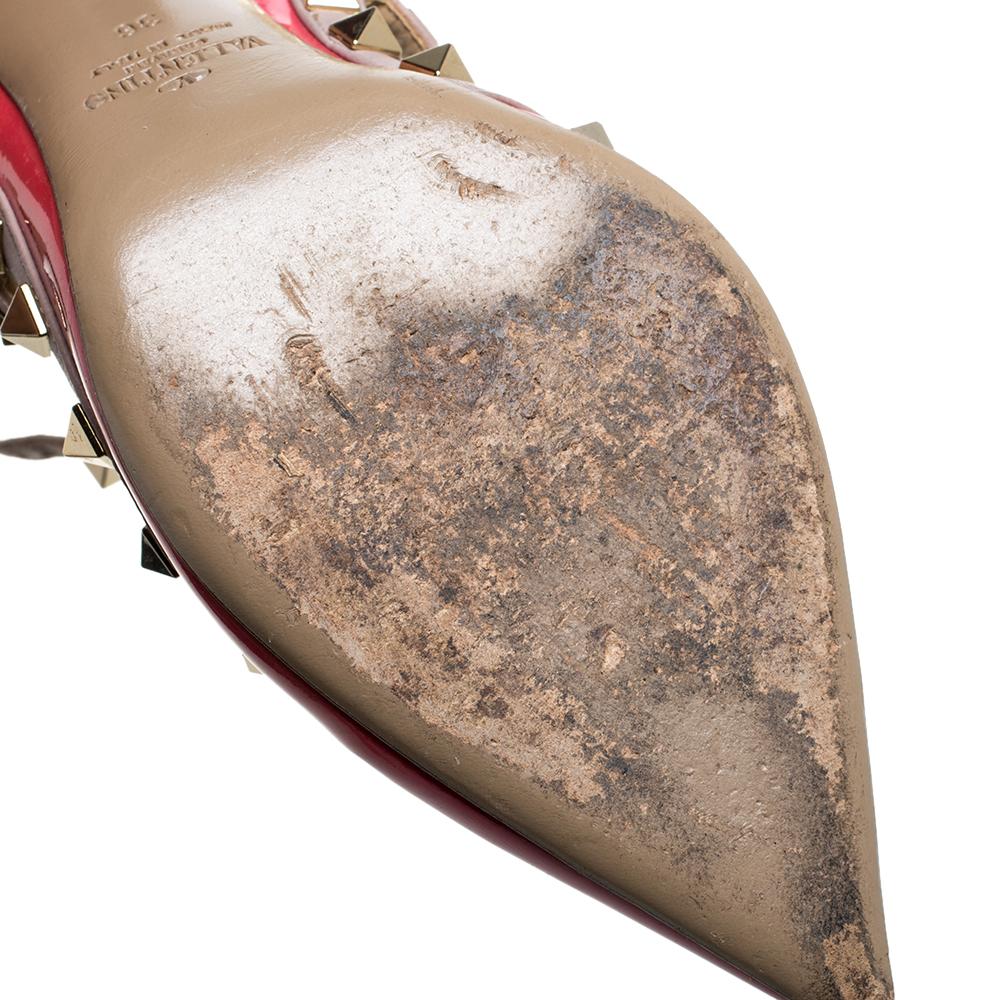 Valentino Garavani Beige Leather Rockstud Sandals Size 36 3