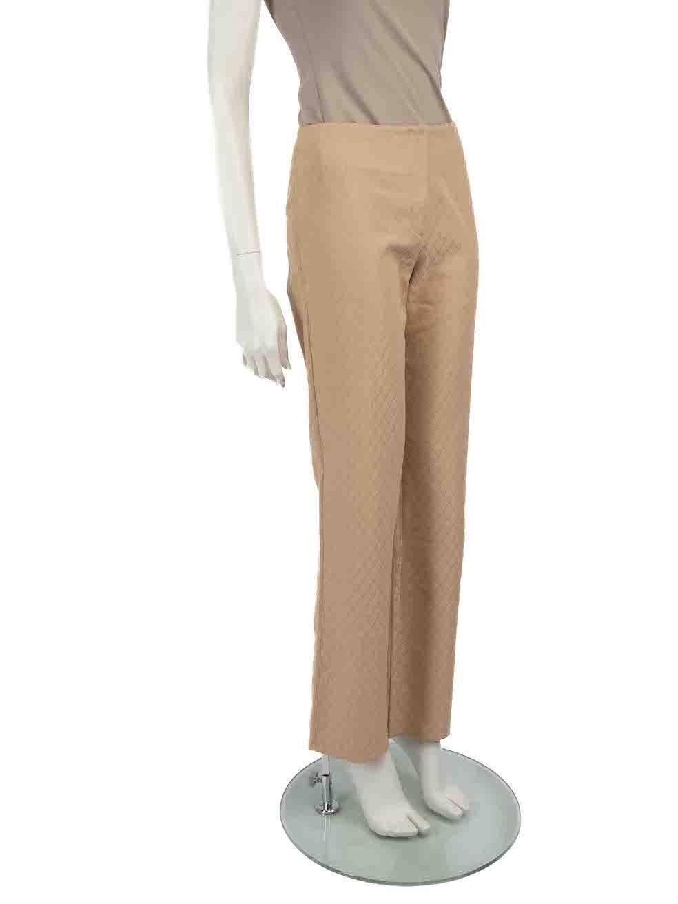 CONDITION is Very good. Hardly any visible wear to trousers is evident on this used Valentino designer resale item.
 
 
 
 Details
 
 
 Beige
 
 Cotton
 
 Trousers
 
 V Logo jacquard pattern
 
 Straight leg
 
 Low rise
 
 Front zip and hook