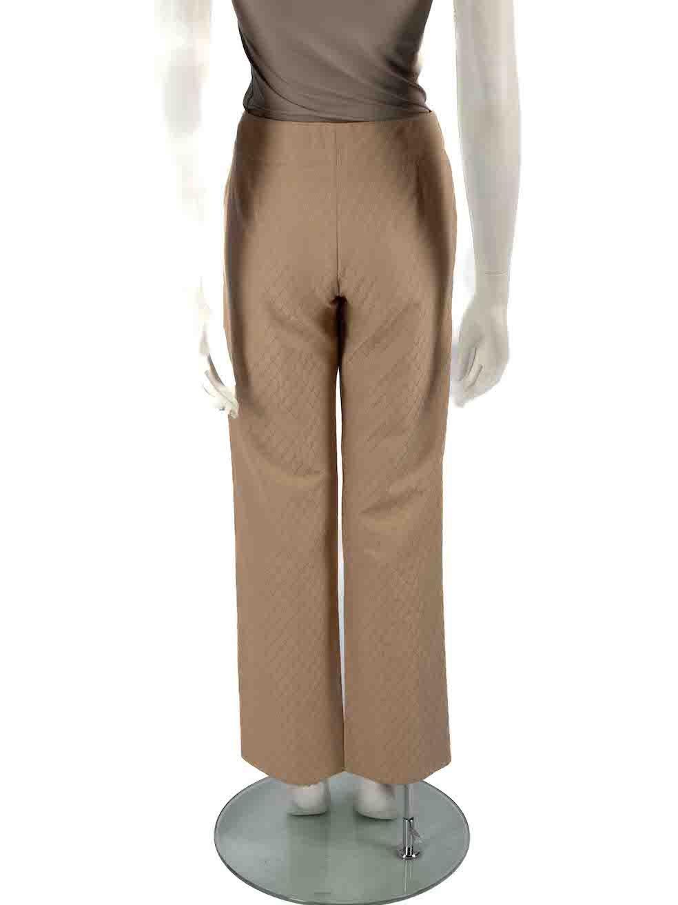 Valentino Garavani Beige Logo Jacquard Tailored Trousers Size M In Good Condition For Sale In London, GB