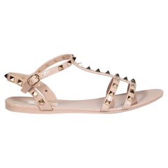 Valentino Garavani Beige Rockstud Jelly Sandals Size IT 38