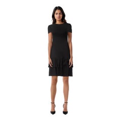 Valentino Garavani Black Bow Hem Mini Dress Size L