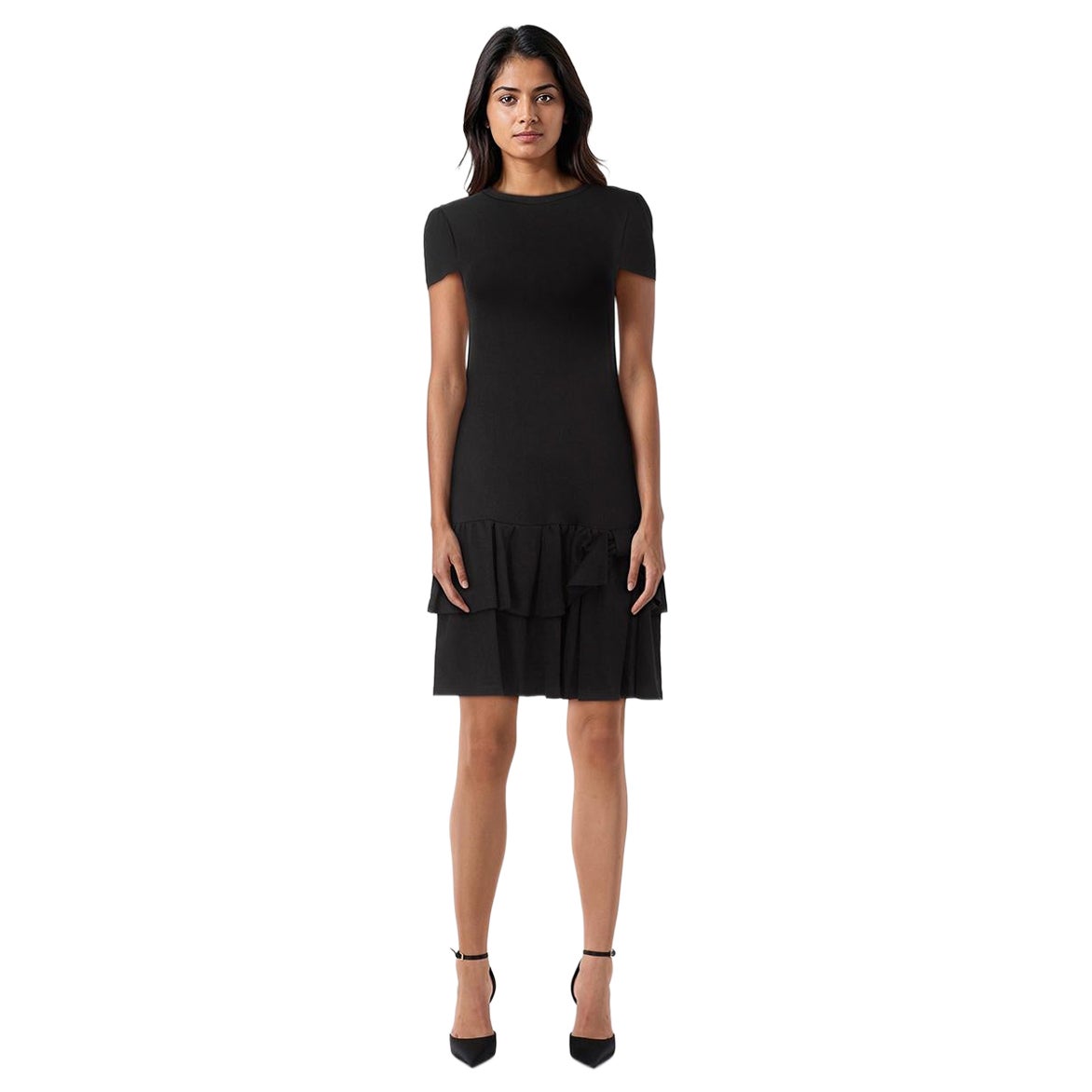 Valentino Garavani Black Bow Hem Mini Dress Size L en venta