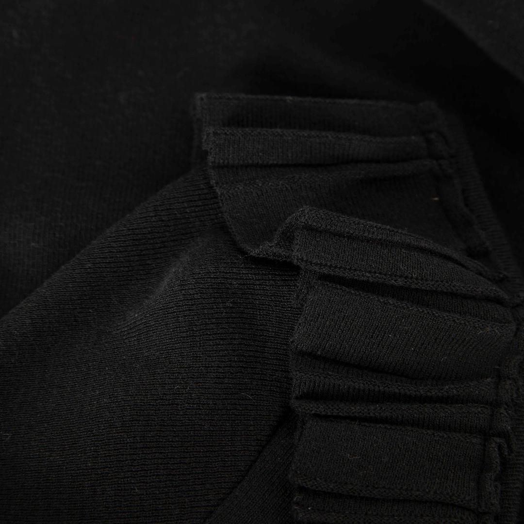 Noir Valentino Garavani - Robe moulante noire bordée de volants, taille XS en vente