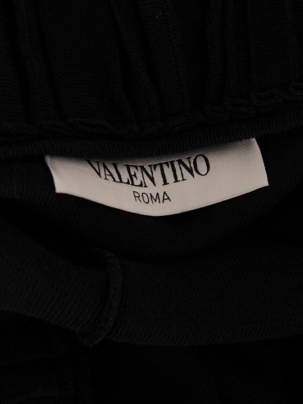 Valentino Garavani - Robe moulante noire bordée de volants, taille XS Bon état - En vente à London, GB