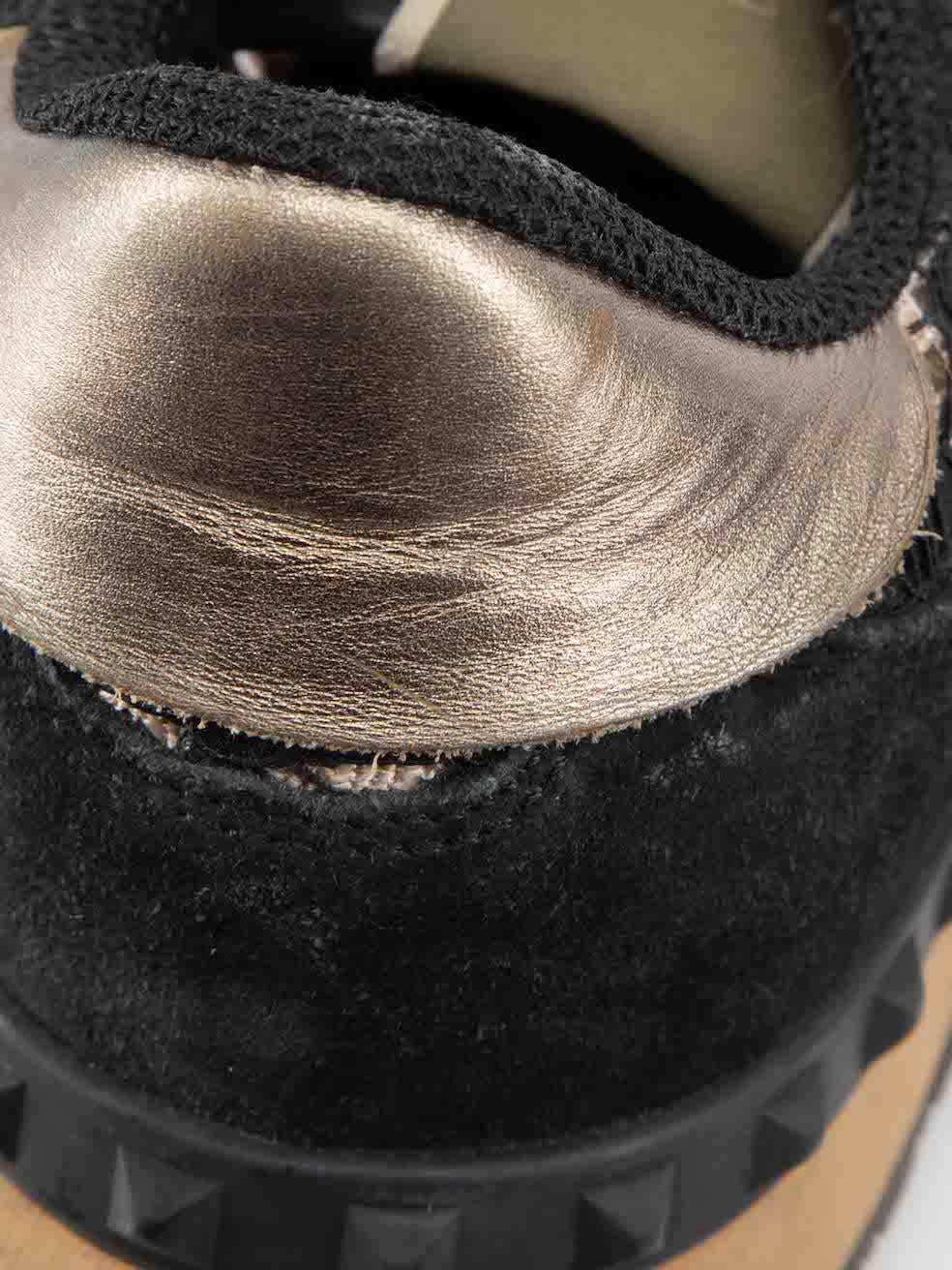 Valentino Garavani Zapatillas de cuero con paneles de encaje negro Talla IT 36 en venta 3