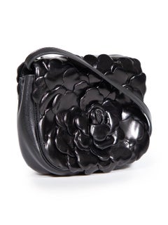 Valentino Garavani Black Leather Atelier 03 Rose Edition Bag