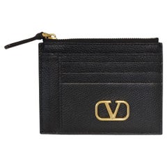 Valentino Garavani Black Leather Card Holder