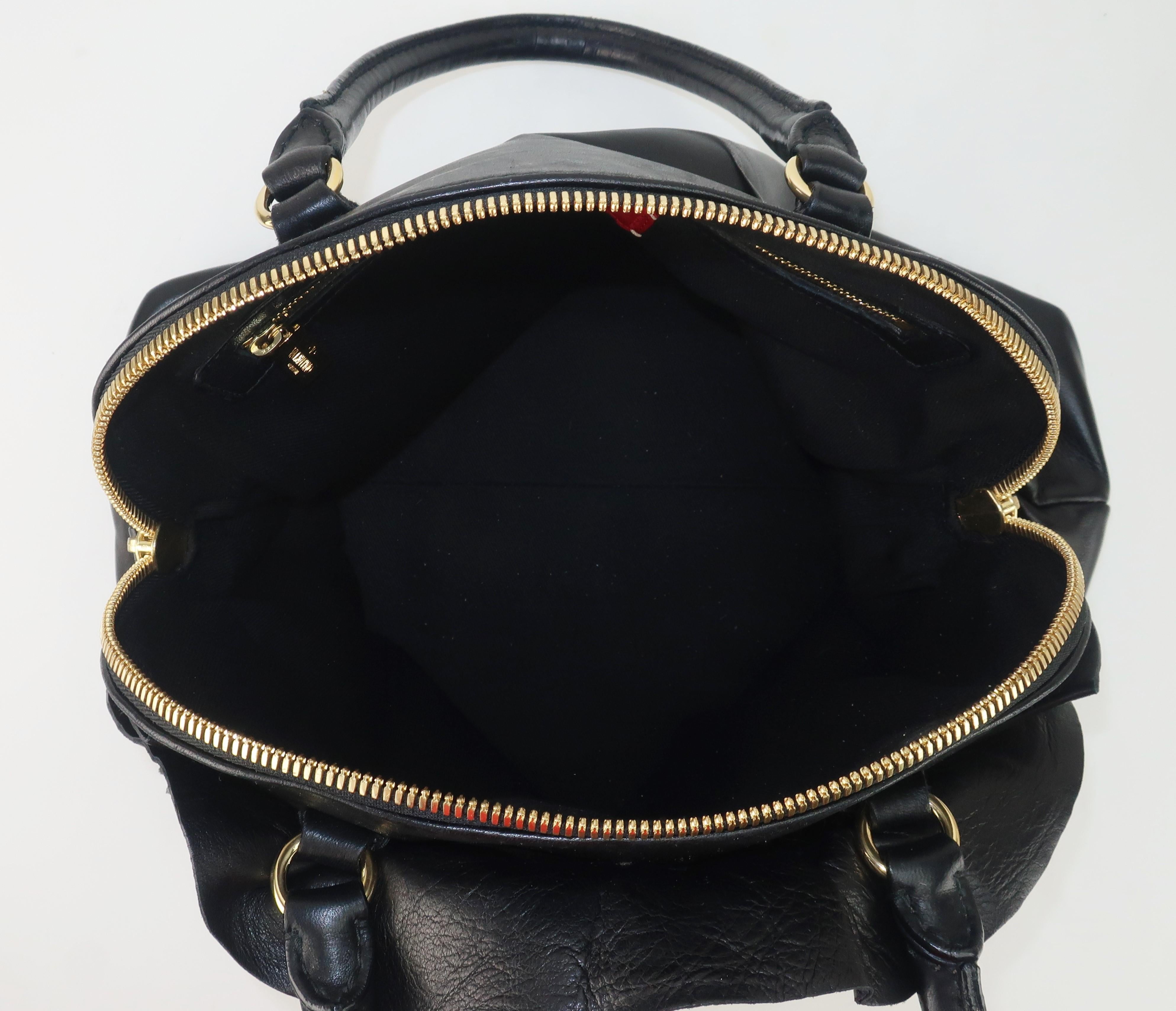 Valentino Garavani Black Leather Petale Dome Handbag 4