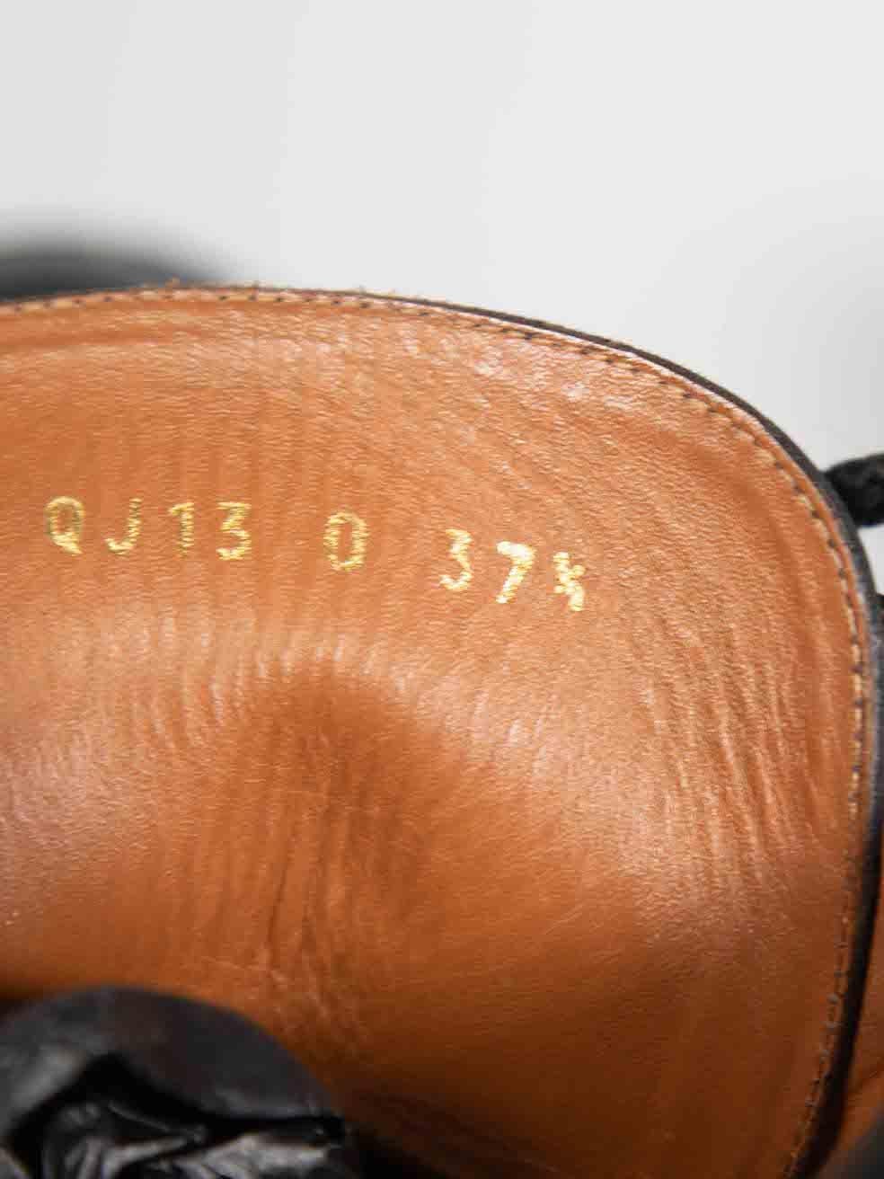 Valentino Garavani Black Leather Rockstud Combat Boots Size IT 37.5 For Sale 2