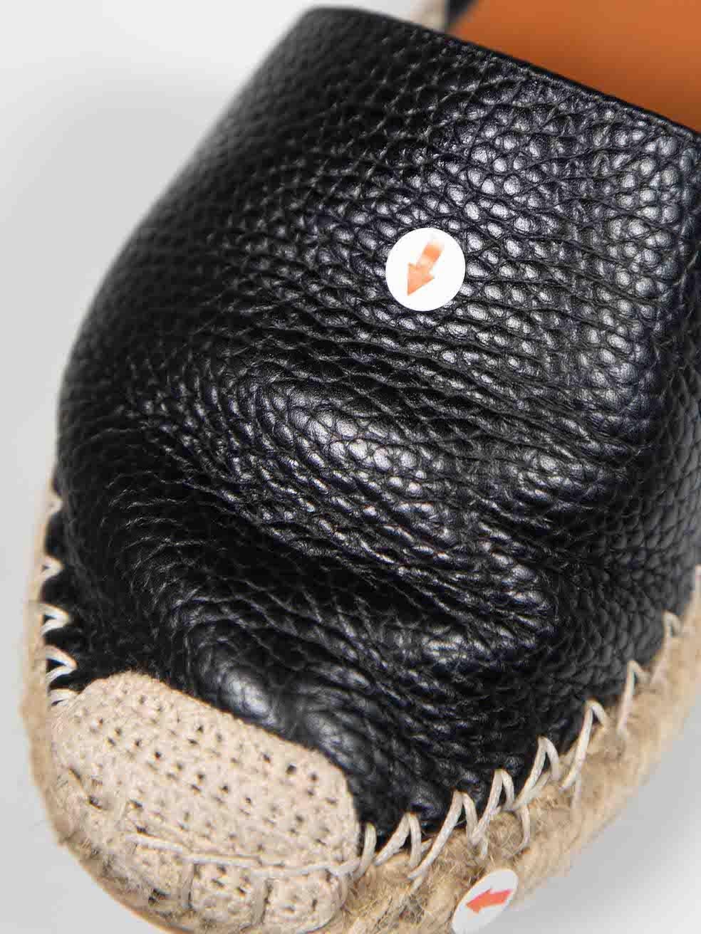 Valentino Garavani Black Leather Rockstud Espadrilles Size IT 37 2