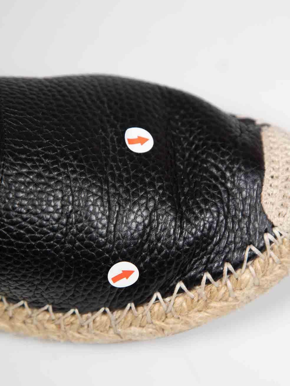 Valentino Garavani Black Leather Rockstud Espadrilles Size IT 37 3