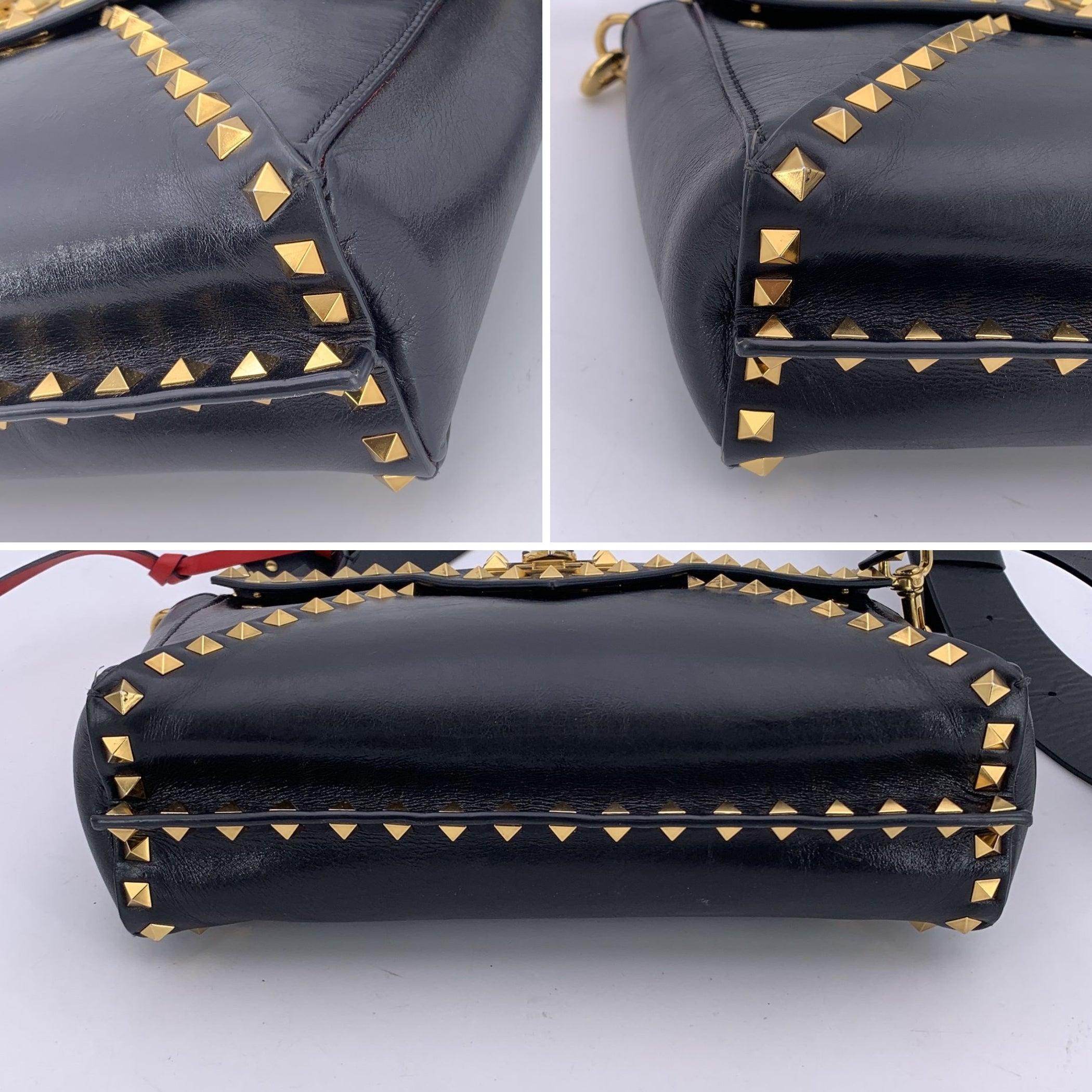 Women's Valentino Garavani Black Leather Rockstud Hype Crossbody Bag For Sale