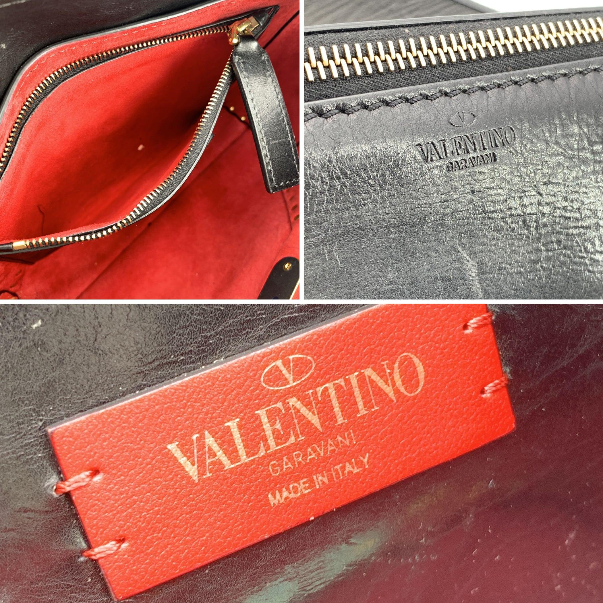 Valentino Garavani Black Leather Rockstud Hype Crossbody Bag For Sale 2