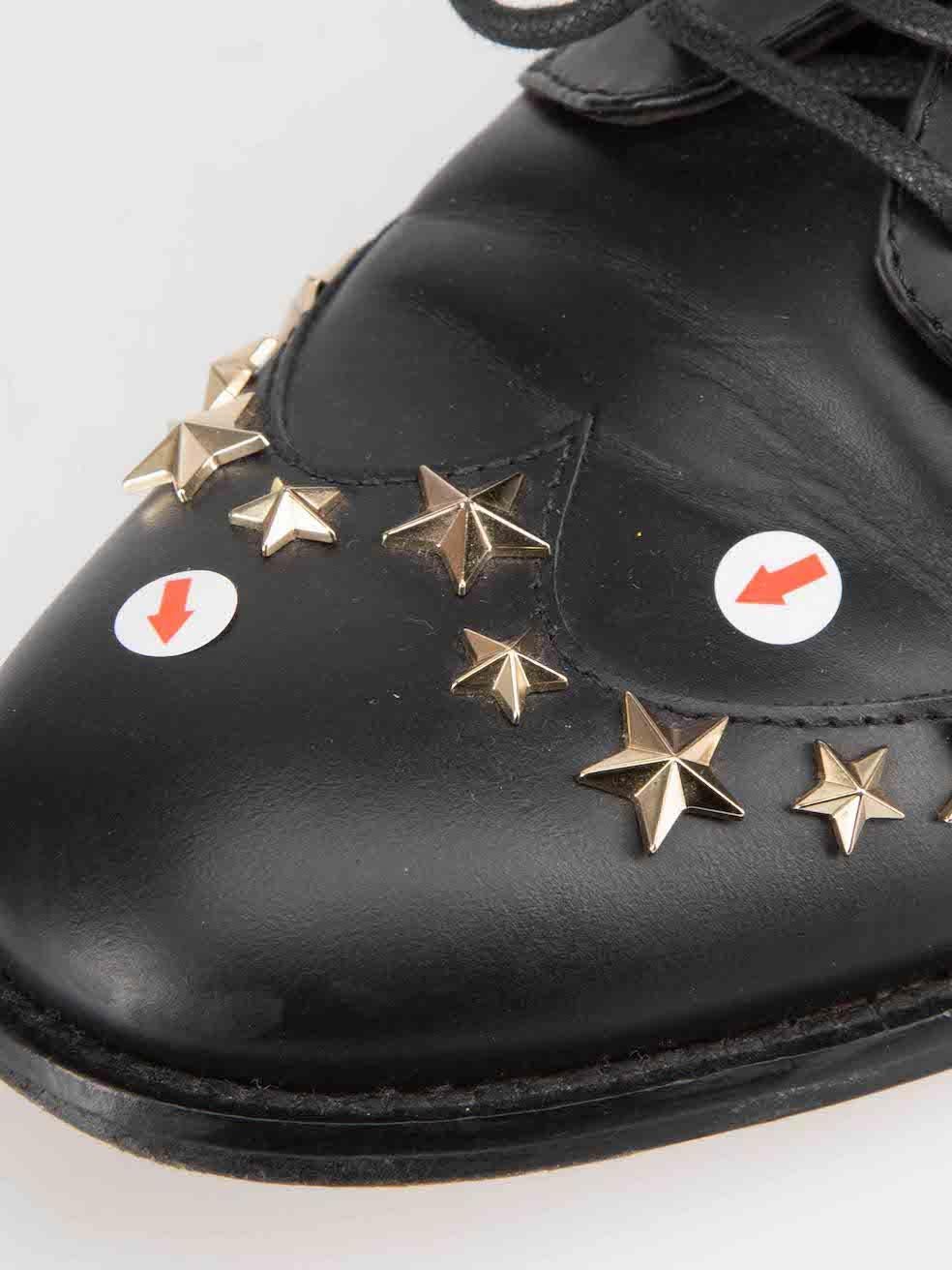 Valentino Garavani Schwarze Oxfords aus Leder mit Sternaufsatz und Nieten Größe IT 37,5 im Angebot 6