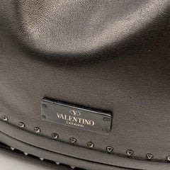 Valentino Garavani Black Leather Studded Slouchy Style Tote Bag