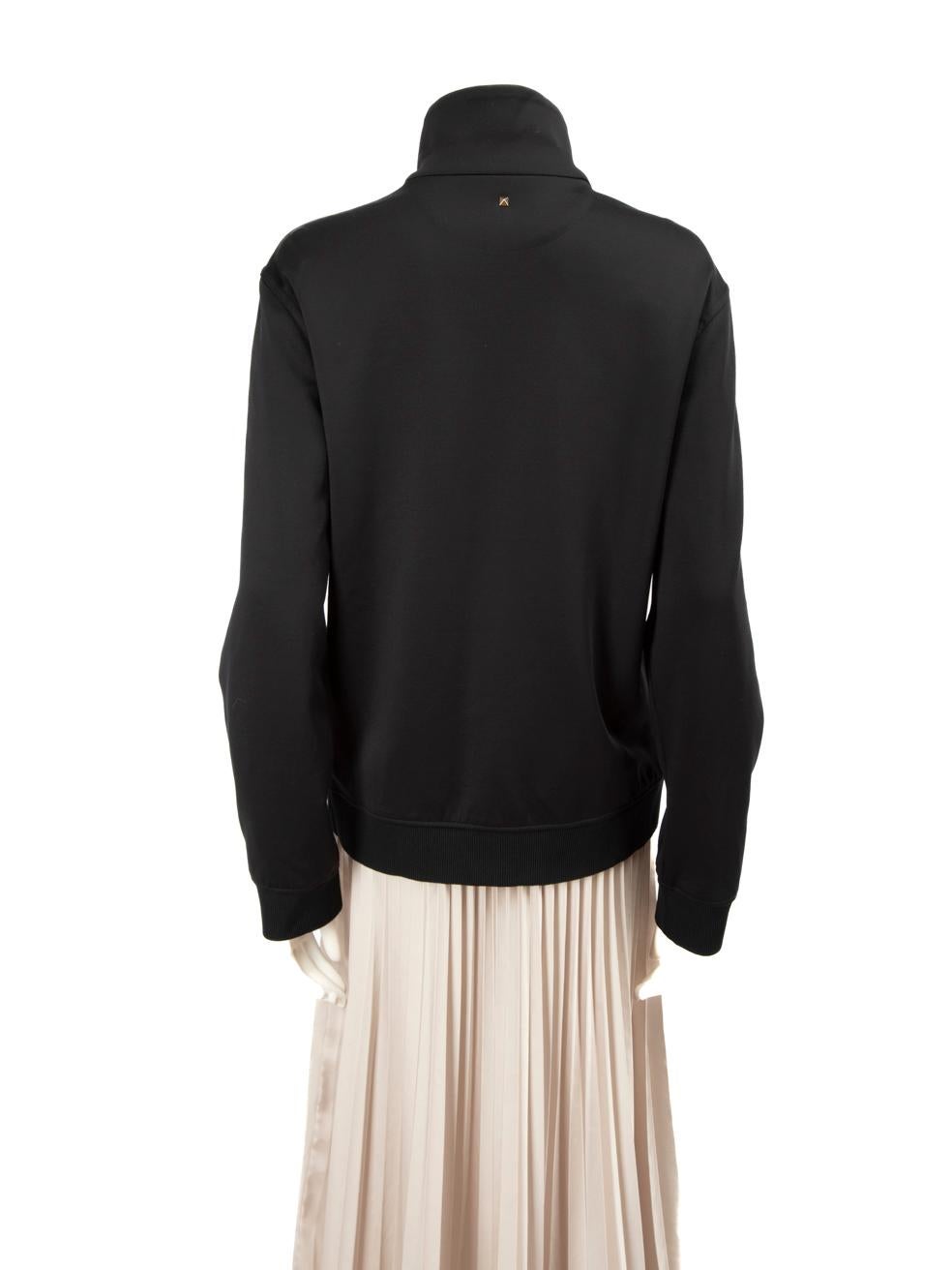 Valentino Garavani Schwarze Jacke mit Logodetail und Reißverschluss Größe M im Zustand „Gut“ im Angebot in London, GB
