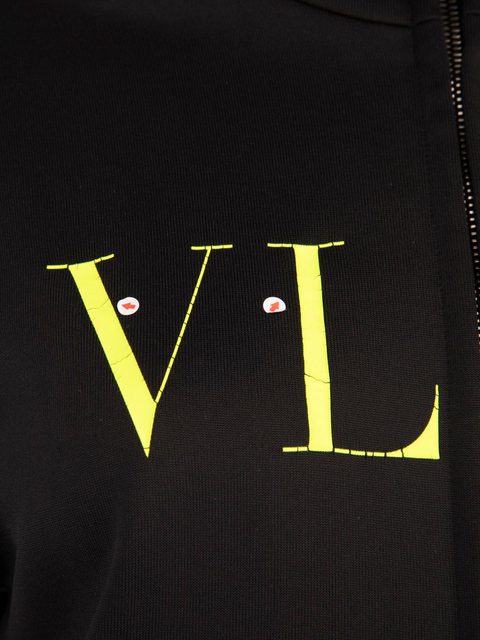 Valentino Garavani Schwarze Jacke mit Logodetail und Reißverschluss Größe M im Angebot 1