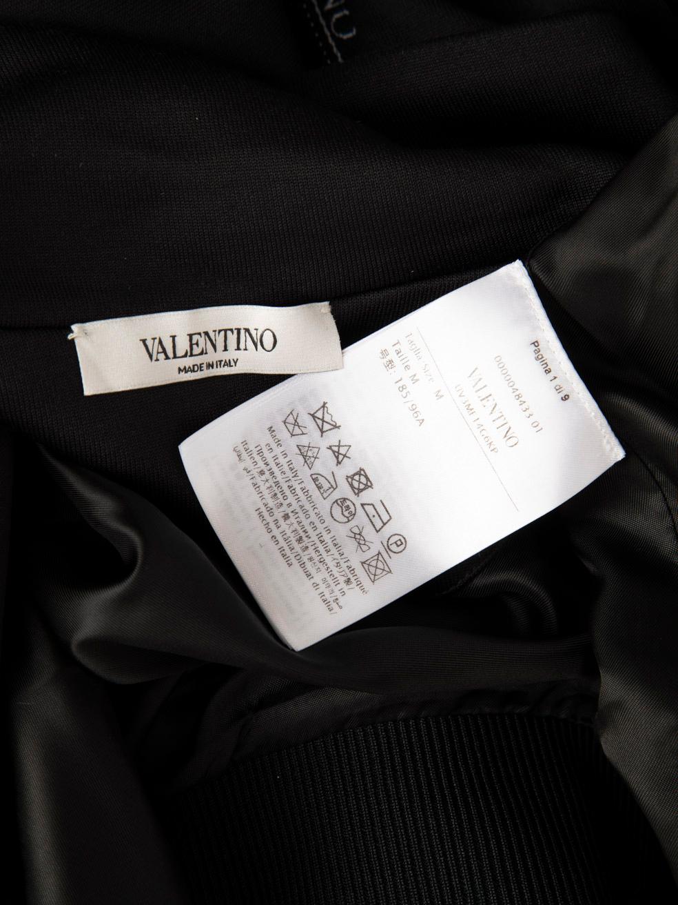 Valentino Garavani Schwarze Jacke mit Logodetail und Reißverschluss Größe M im Angebot 5