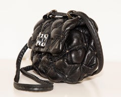 Valentino Garavani Black Nappa Leather SpikeMe Shoulder Bag