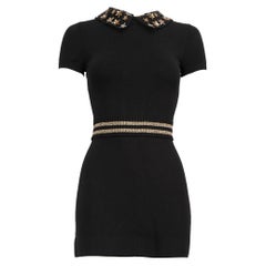 Valentino Garavani Black Sequin Collar Mini Dress Size XS