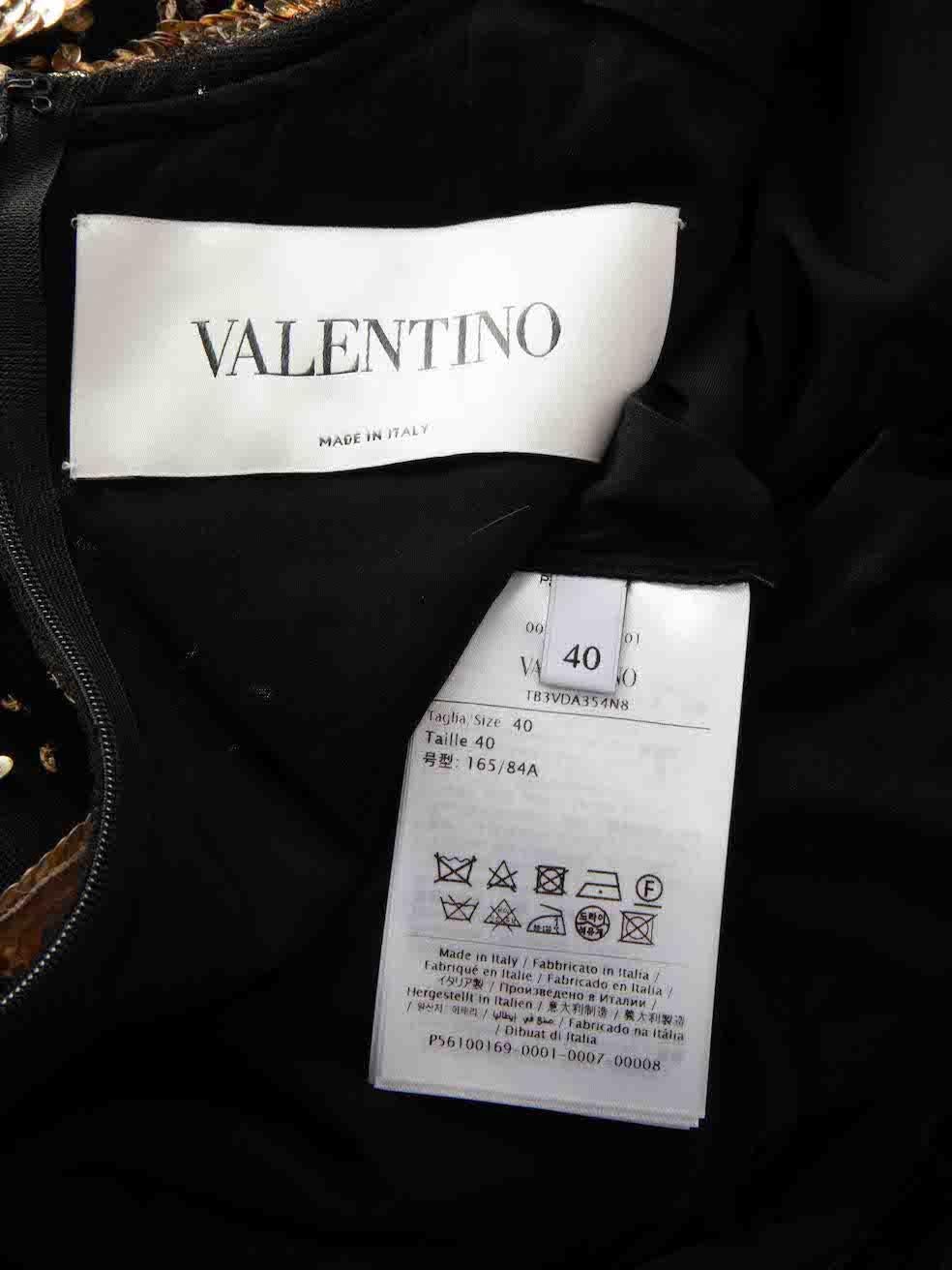 Valentino Garavani Black Sequin Embellished Tulle Maxi Gown Size S 1