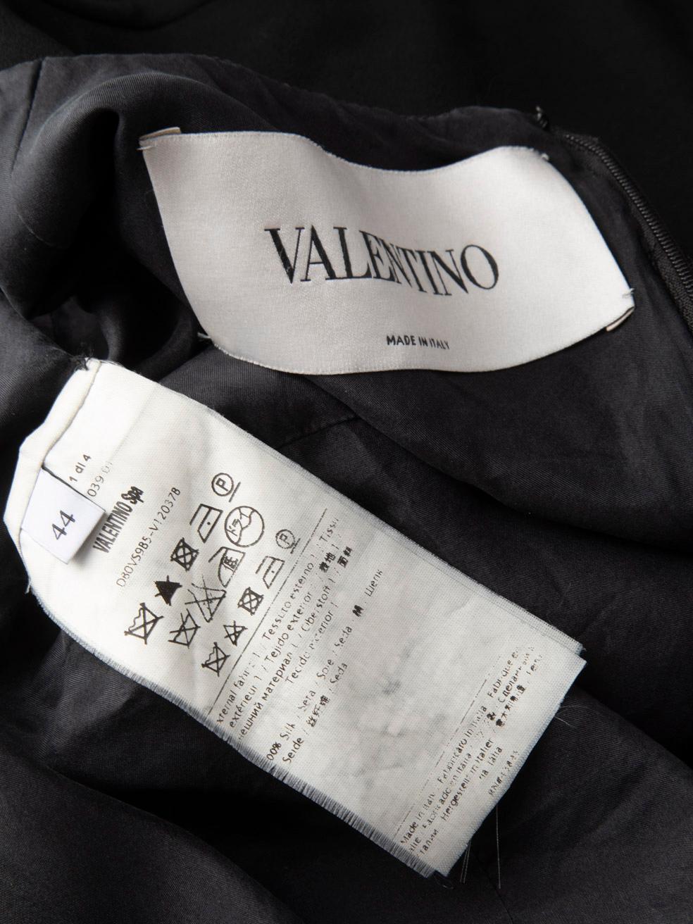 Valentino Garavani Schwarzes Seidenkleid mit Blumenmuster Größe L Damen im Angebot